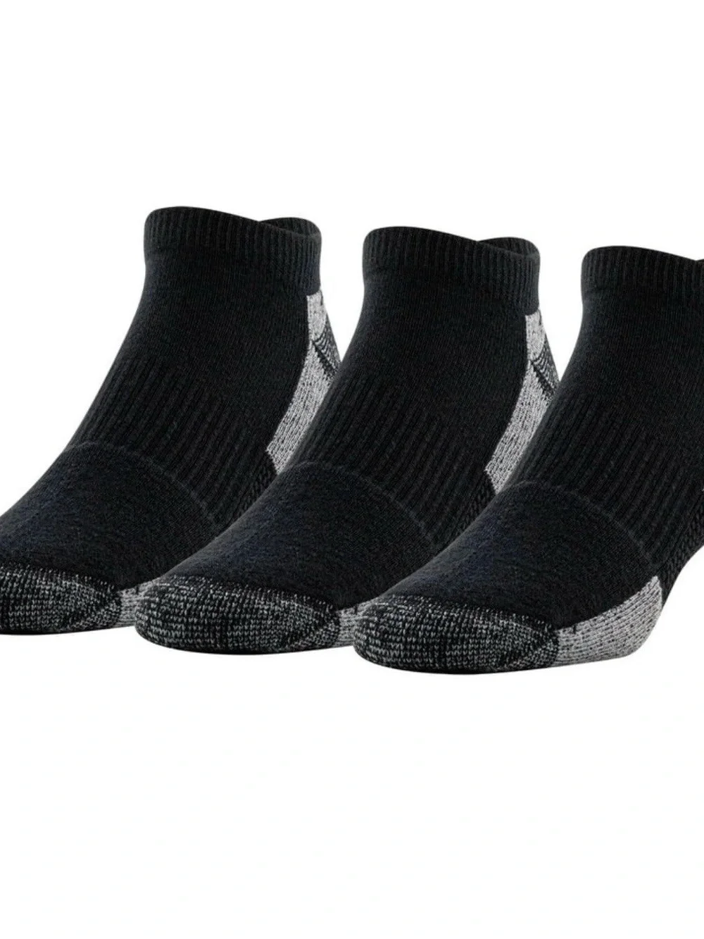 Gildan Men's Ultra Cotton No Show Socks Black, 3 Pack